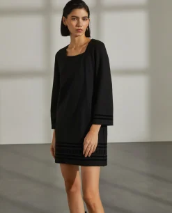 Vestido com lettering em veludo