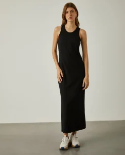 Vestido comprido manga cava