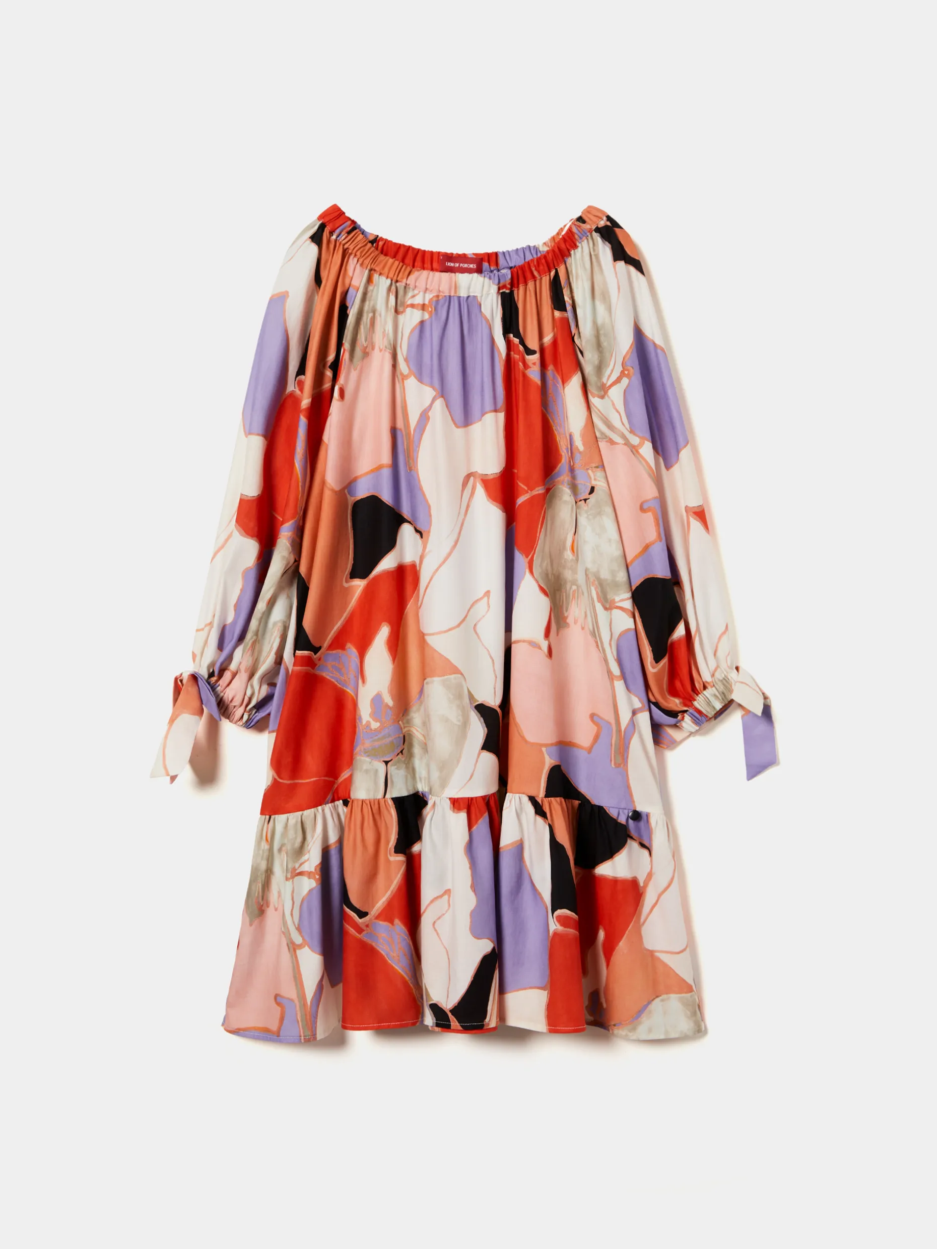 Vestido curto com padrão abstrato