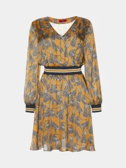 Vestido curto padrão animal