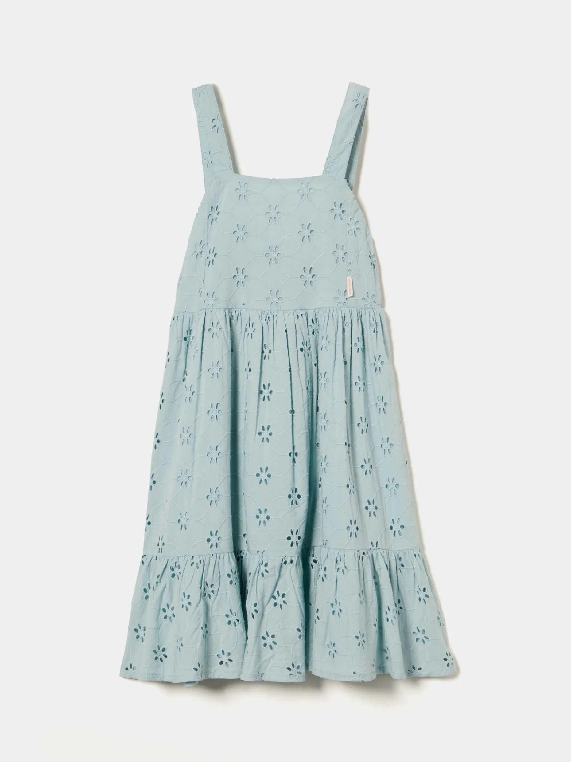 Vestido de alças em bordado inglês