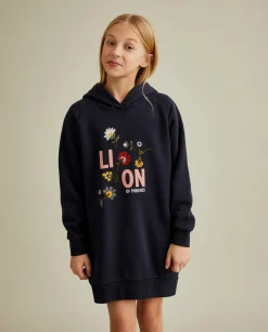 Vestido de malha com capuz