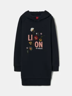 Vestido de malha com capuz