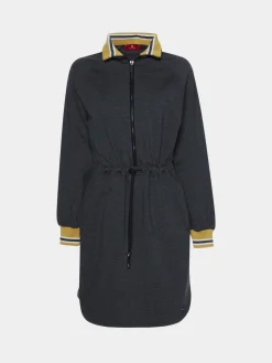 Vestido de malha com cintura ajustável