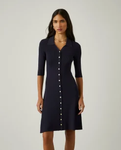 Vestido de malha com molas