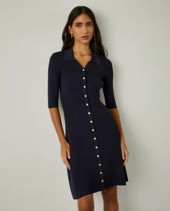 Vestido de malha com molas