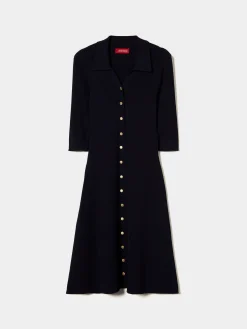 Vestido de malha com molas