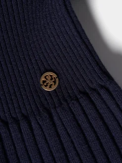 Vestido de malha com saia plissada