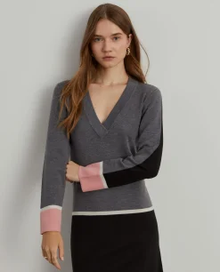 Vestido de malha curto color block