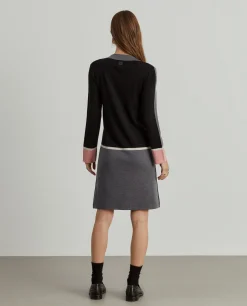 Vestido de malha curto color block