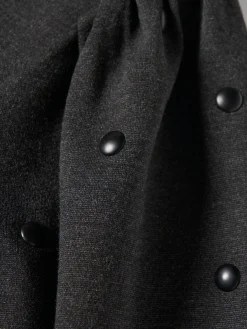 Vestido de malha manga comprida com tachas