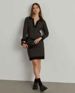 Vestido de malha polka dots
