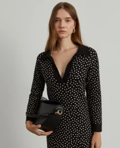 Vestido de malha polka dots