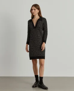 Vestido de malha polka dots