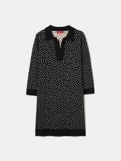 Vestido de malha polka dots