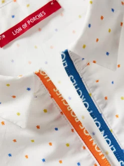 Vestido de manga curta com mini leões