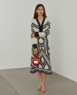 Vestido estampado manga comprida