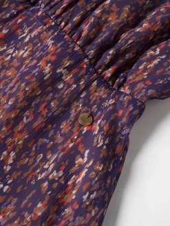 Vestido estampado mangas abalonadas