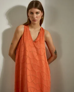 Vestido estampado sem mangas