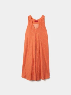 Vestido estampado sem mangas