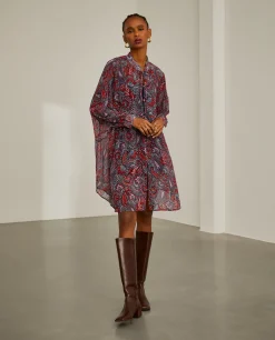 Vestido fluido com padrão cornucópias