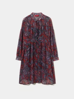 Vestido fluido com padrão cornucópias