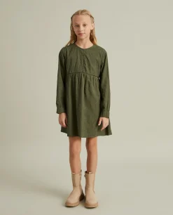 Vestido manga comprida bordado flores