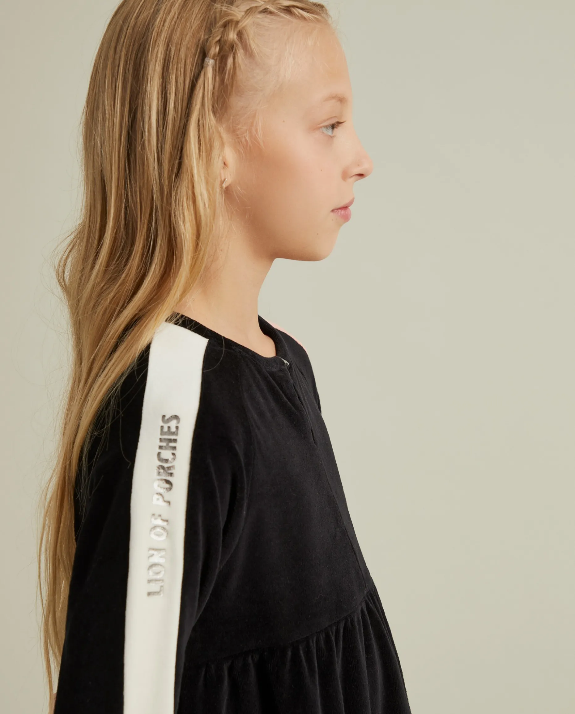 Vestido manga comprida de veludo