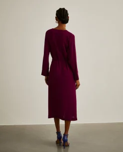 Vestido midi com cinto