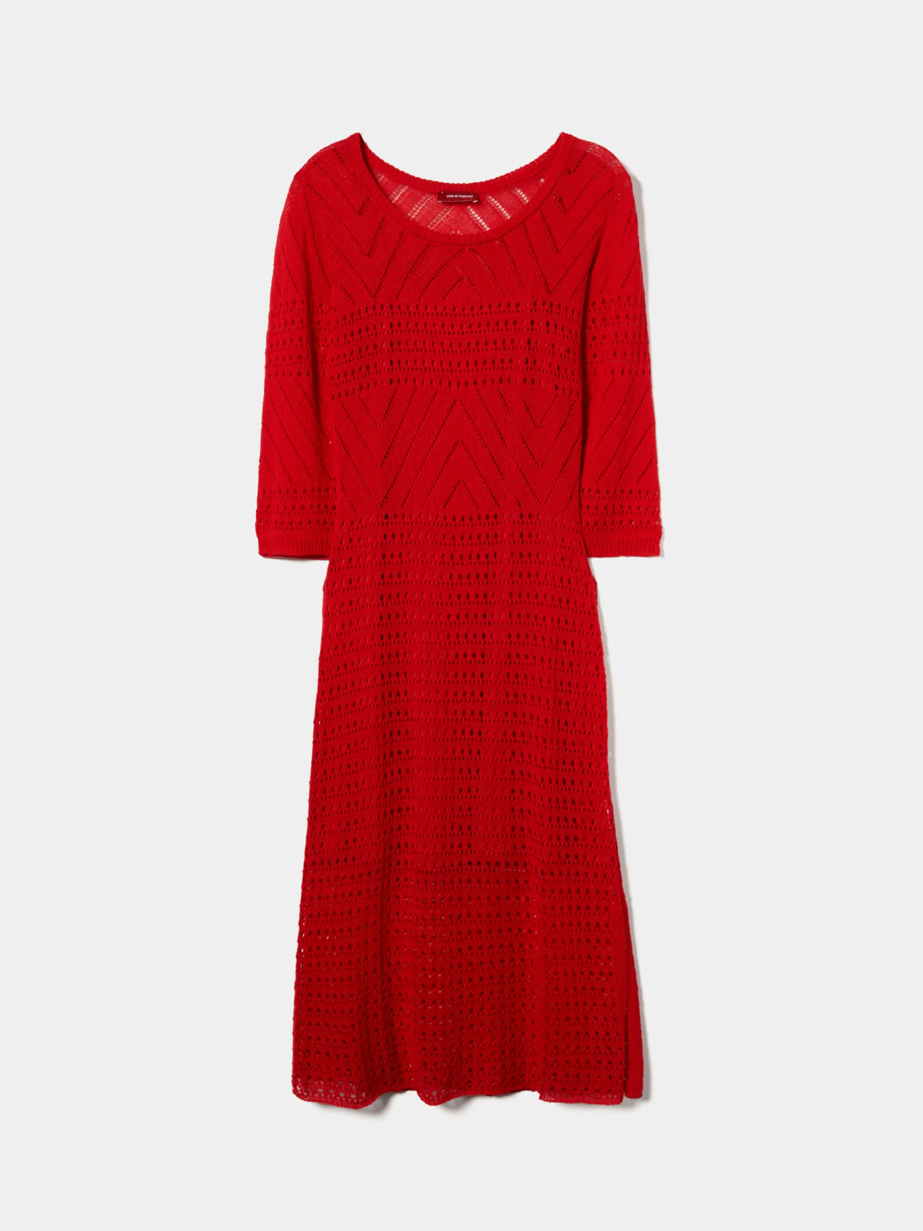 Vestido midi de malha aberta