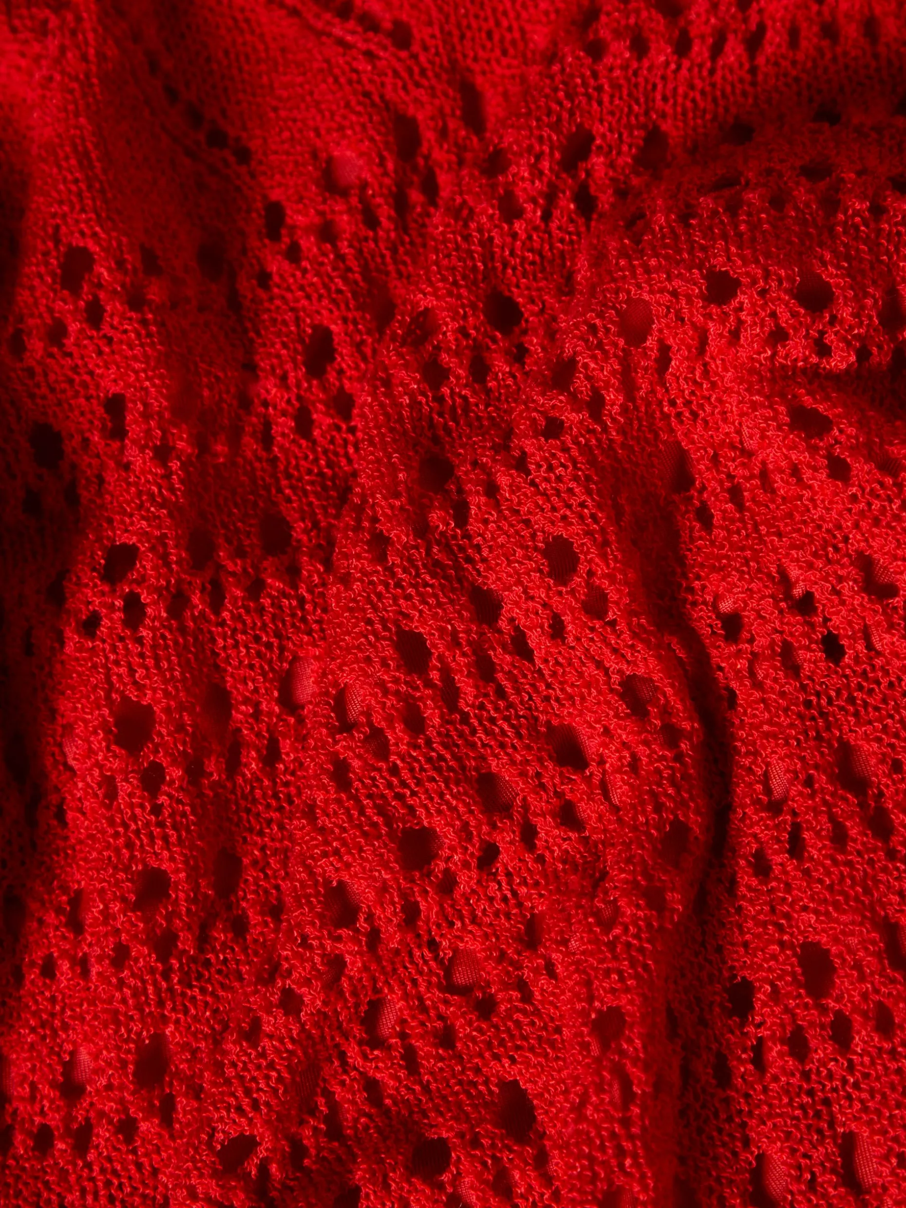 Vestido midi de malha aberta