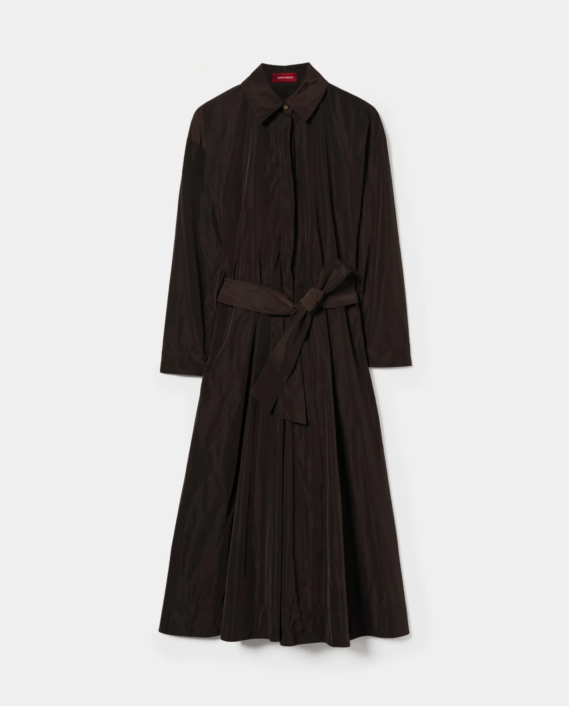 Vestido midi evasé com cinto