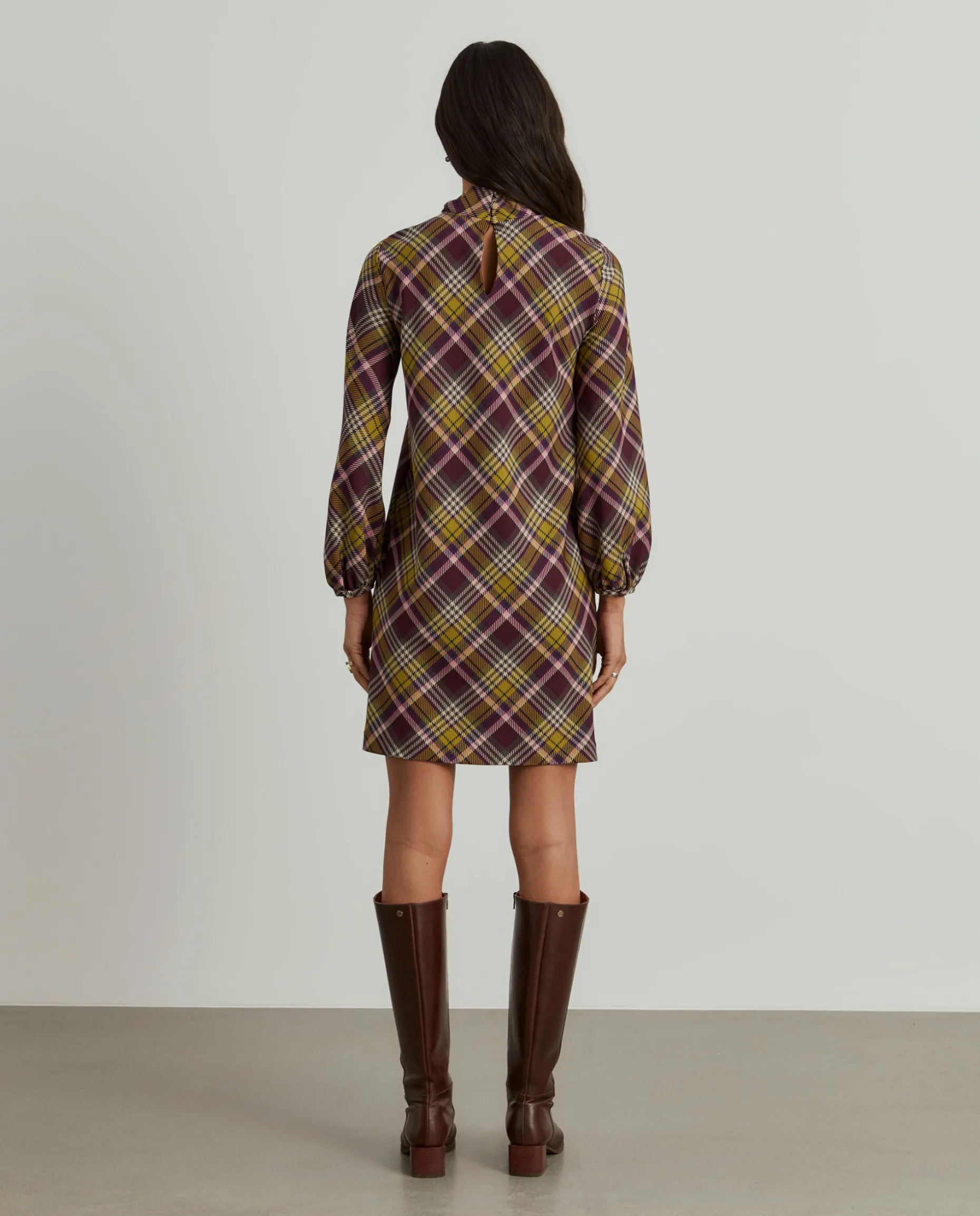 Vestido tartan manga comprida