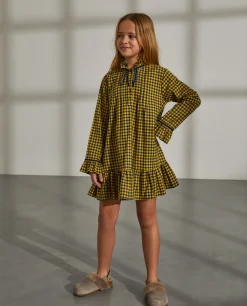 Vestido vichy com folhos