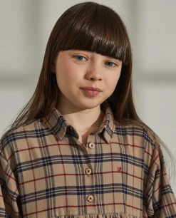 Vestido xadrez com folho