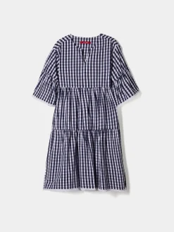 Vestido xadrez de manga curta